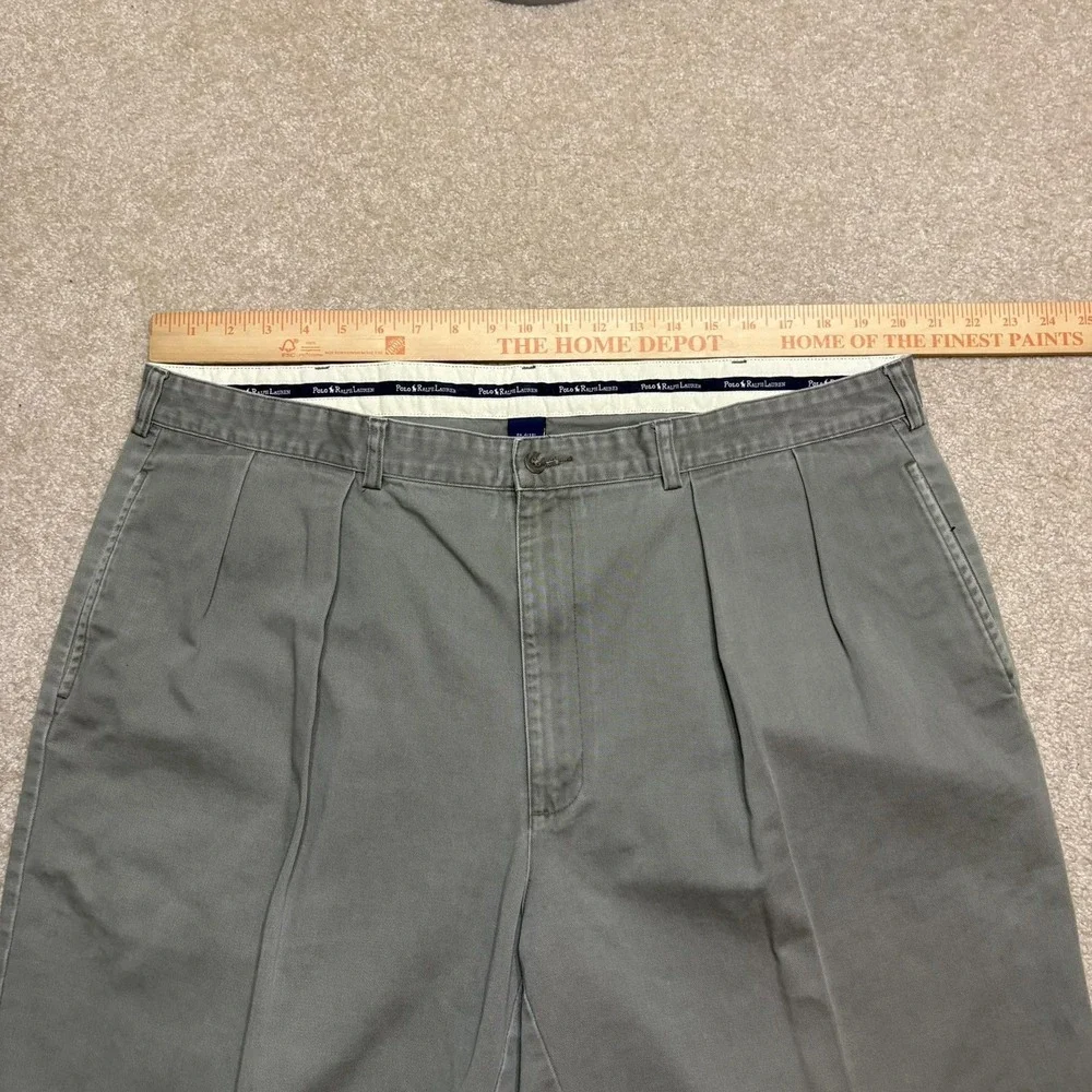 Vtg Polo Ralph Lauren Shorts Mens 40 Green Pleated Chino Classic Fit Preppy 90s